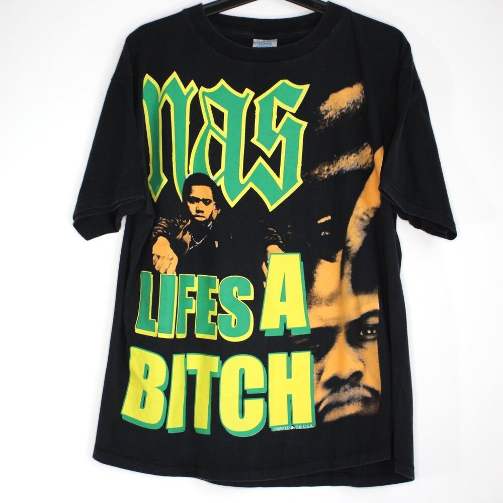 Super Fantasy Mens Medium / Large NAS AOP Rap Tee T-Shirt Q1108